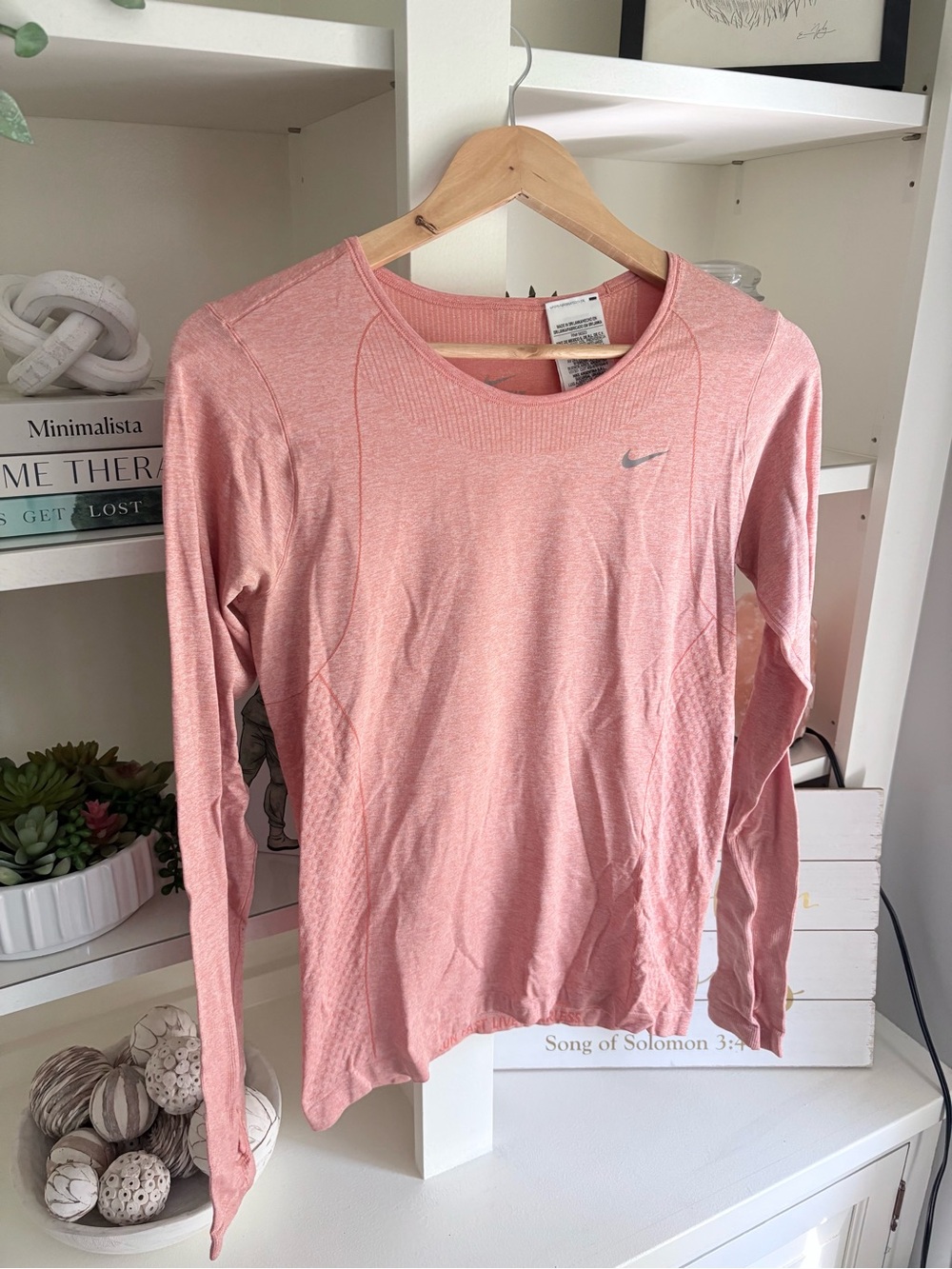Nike Women's Coral Long-Sleeve Athletic Top